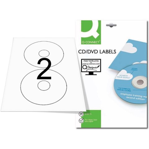 Etykiety na płyty Q-Connect A4 śr.117 białe 25szt
