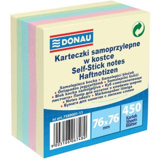 Karteczki Donau 76x76mm mix kolorów (450)