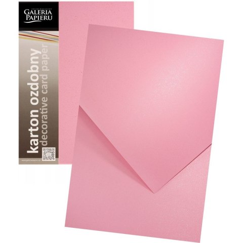 Karton ozdobny Galeria Papieru A4/200g Mika różowy 20szt