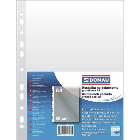 Koszulki Donau A4/50µm groszkowe 100szt