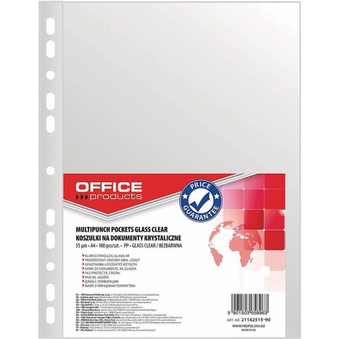 Koszulki Office Products A4/55µm krystaliczne 100szt