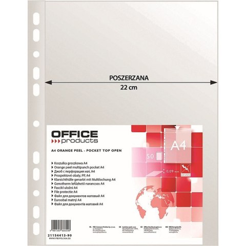 Koszulki Office Products A4/90µm poszerzane groszkowe 50szt