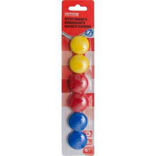 Magnesy do tablic Office Products śr.30mm mix kolorów (6)