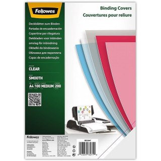 Okładki do bindowania Fellowes Smooth A4/200µm przezroczyste 100szt