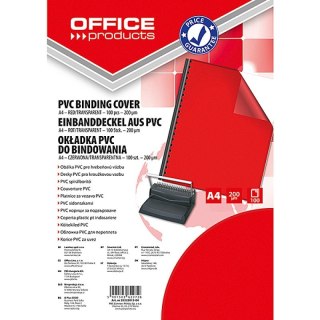 Okładki do bindownicy Office Products A4/200µm czerwone 100szt