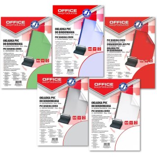 Okładki do bindownicy Office Products A4/200µm niebieskie 100szt