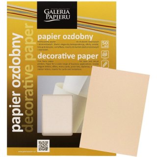 Papier ozdobny Galeria Papieru A4/110g Laid beżowy 50szt