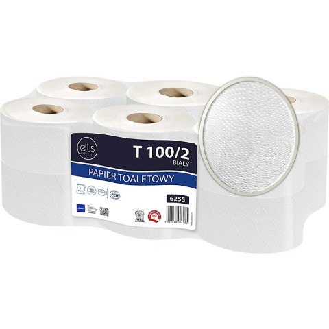 Papier toaletowy Ellis 90m 2w celuloza biały 12szt