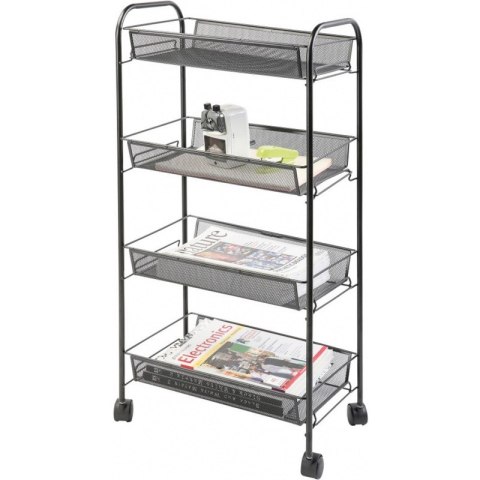 Stojak na dokumenty Q-Connect 4 półki metalowy czarny