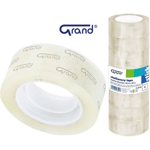 Taśma biurowa Grand 18mm/30m transparentna 8szt