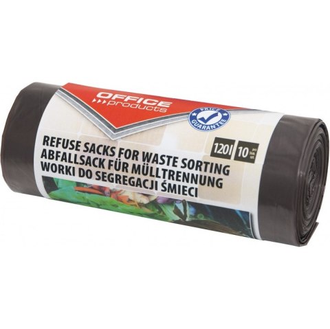 Worki na śmieci Office Products 120L LDPE brązowe 10szt