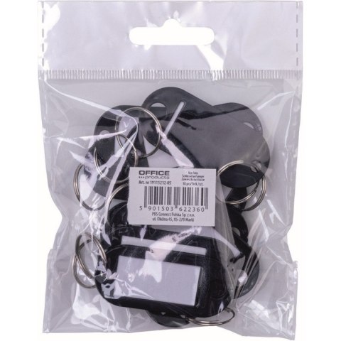 Zawieszki na klucze Office Products czarne 10szt