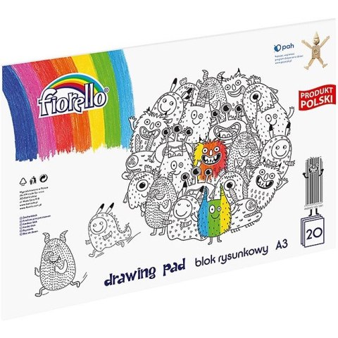 Blok rysunkowy Fiorello A3/20k biały