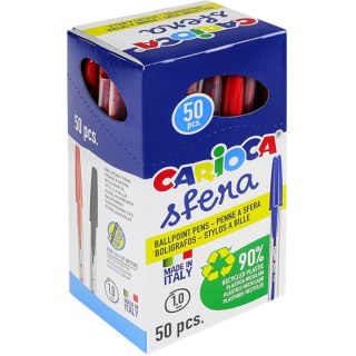 Długopisy Carioca Sfera czerwone 50szt