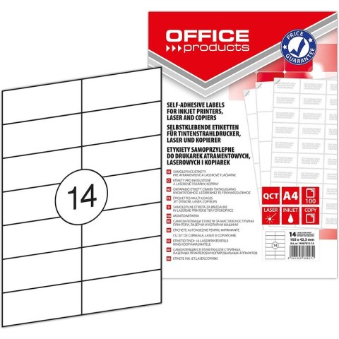 Etykiety Office Products A4 105x42.3mm białe 100szt