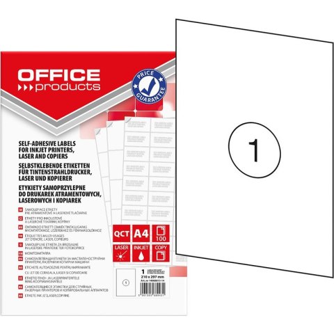 Etykiety Office Products A4 210x297mm białe 100szt