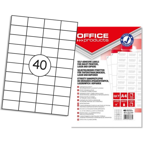 Etykiety Office Products A4 48.5x25.4mm białe 100szt