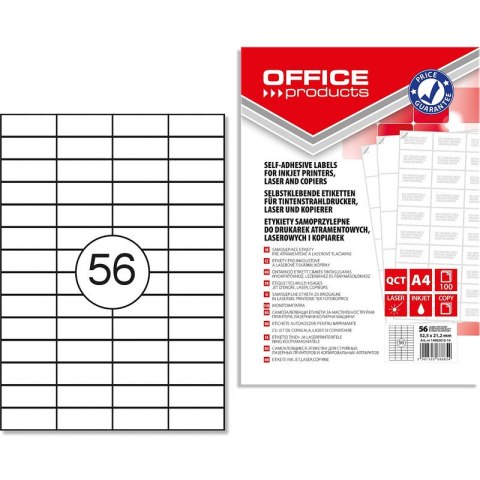 Etykiety Office Products A4 52.5x21.2mm białe 100szt