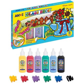 Farby witrażowe Amos 22ml x6 kolorów