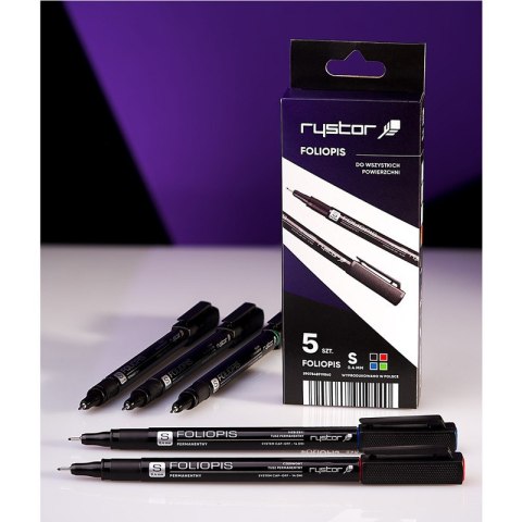 Foliopisy permanentne Rystor FS-4 0.4mm 4 kolory 5szt