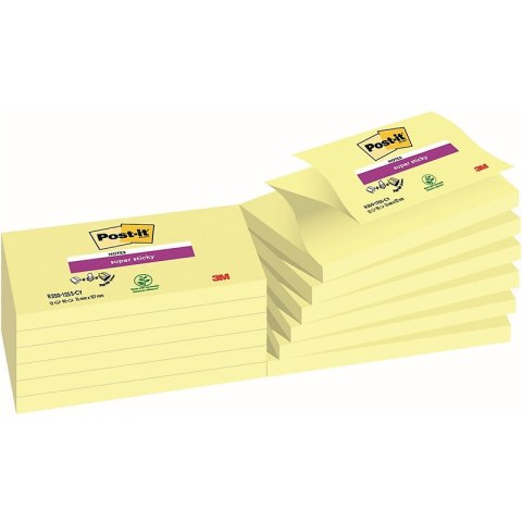 Karteczki Post-it Super Sticky Z-Notes 76x127mm (R350-12SS-CY) żółte 90szt