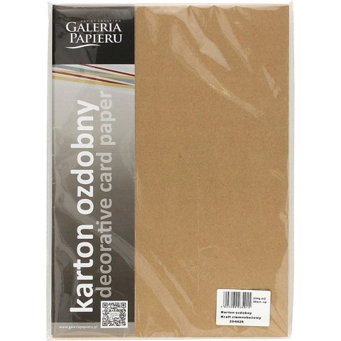 Karton ozdobny Galeria Papieru A4/230g Kraft ciemnobeżowy 20szt
