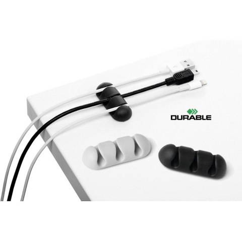 Klipsy do kabli Durable Cavoline Clip 3 grafitowe 2szt