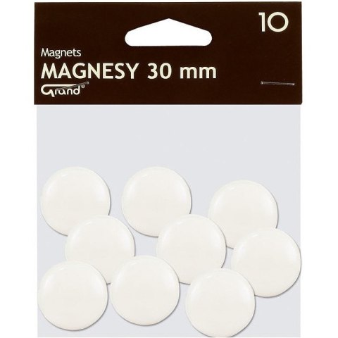 Magnesy do tablic Grand śr.30mm białe 10szt