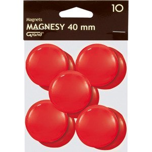 Magnesy do tablic Grand śr.40mm czerwone 10szt