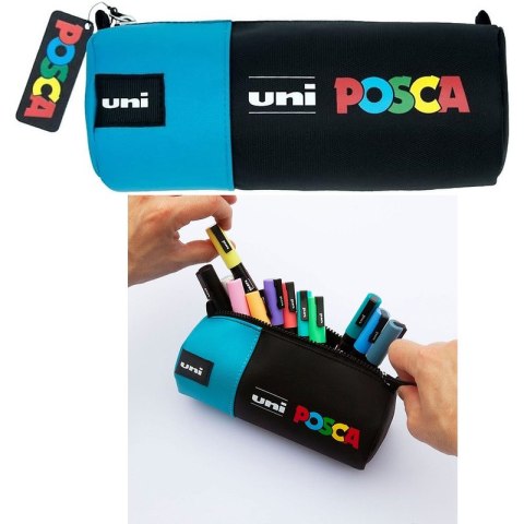 Piórnik Uni POSCA czarno-niebieski