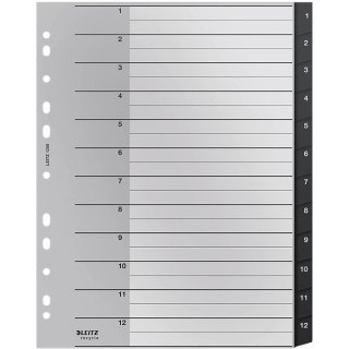 Przekładki PP Leitz Recycle A4 Maxi 1-12 czarne