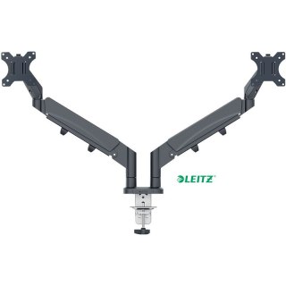 Ramię na 2 monitory Leitz Ergo ciemnoszare