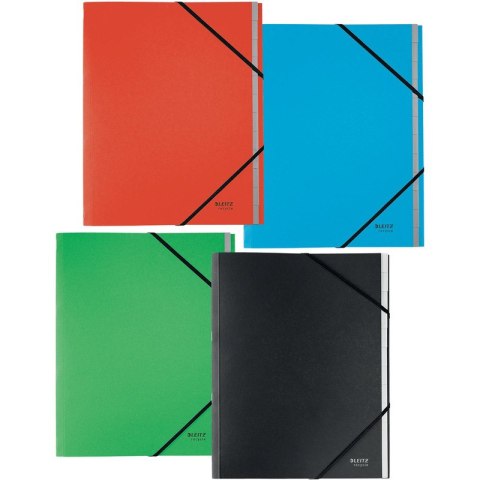 Teczka PP z gumką Leitz Recycle A4 12 przekładek niebieska