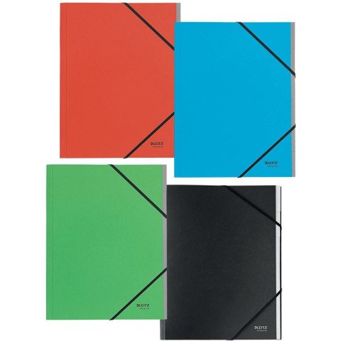 Teczka PP z gumką Leitz Recycle A4 6 przekładek niebieska