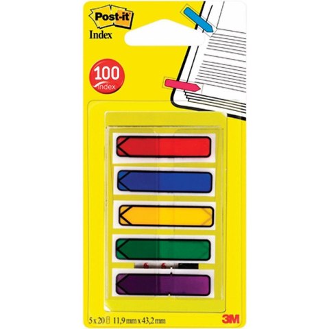 Zakładki Post-it 11.9x43.2mm strzałka 5 kolorów (5x20)