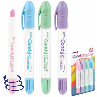 Zakreślacze w sztyfcie Amos Candy 4 kolory