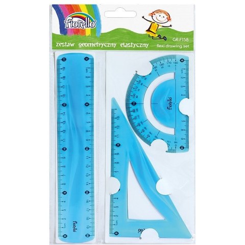 Zestaw Fiorello: linijka 20cm ekierka kątomierz
