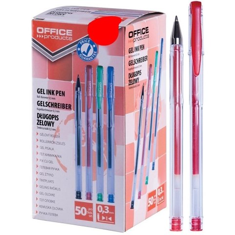Długopisy żelowe Office Products Classic 0.5mm czerwony