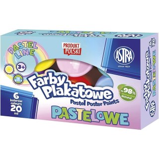 Farby plakatowe Astra 20ml pastelowe x6 kolorów