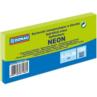 Karteczki Donau 38x51mm neon zielone (3x100)
