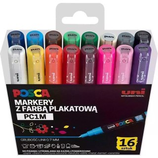 Markery z farbą plakatową Uni POSCA PC-1M 16 kolor