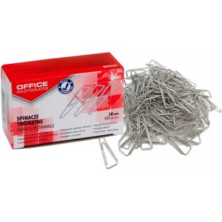 Spinacze trójkštne OFFICE PRODUCTS, 28mm, 100szt.,