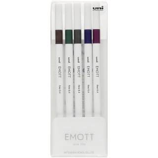 Cienkopisy Uni Emott No.3 0.4mm 5 kolorów