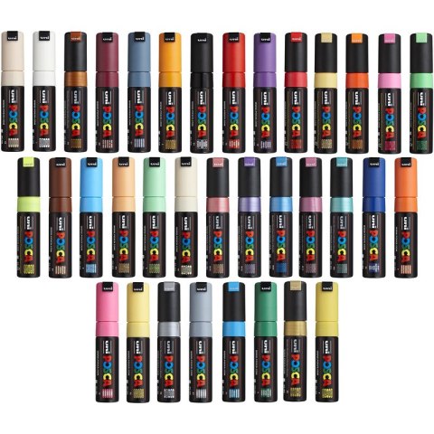 Marker z farbą plakatową Uni POSCA PC-8K fluo żółt