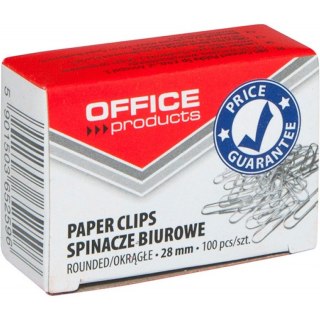 Spinacze biurowe Office Products 28mm okrągłe (100)