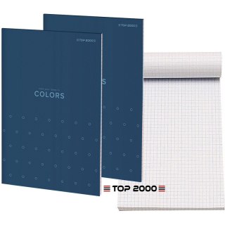 TOP 2000 Colors - blok notatnikowy A6, 100 kartek, w kratkę, klejony