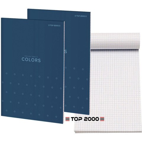 TOP 2000 Colors - blok notatnikowy A6, 100 kartek, w kratkę, klejony