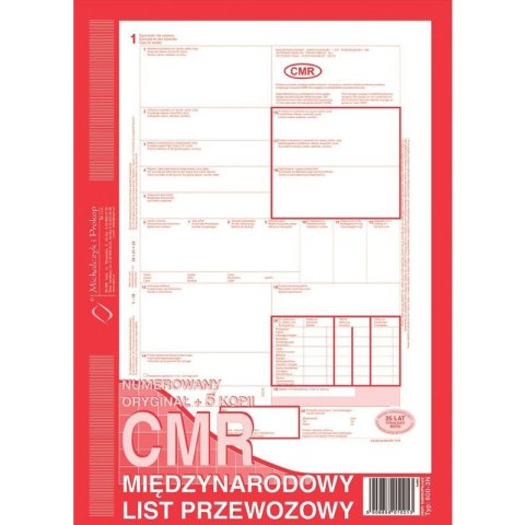 CMR MIĘDZYNARODOWY LIST PRZEWOZOWY A4 (O+5K) NUMEROWANY