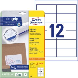 ETYKIETY AVERY A4 97x42.3mm BIAŁE (12x30)