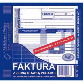 FAKTURA NETTO (1 STAWKA VAT) 2/3 A5 (O+1K)